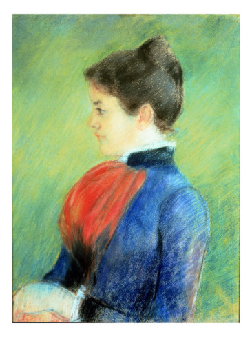 Profile of a Woman Wearing a Jabot - Mary Cassatt Painting on Canvas